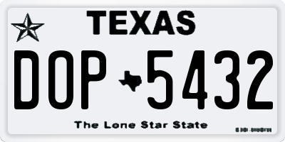 TX license plate DOP5432