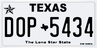 TX license plate DOP5434