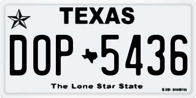 TX license plate DOP5436