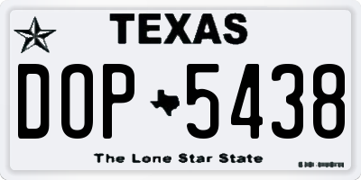 TX license plate DOP5438