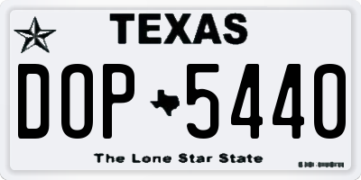 TX license plate DOP5440