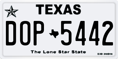 TX license plate DOP5442