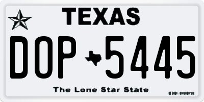 TX license plate DOP5445