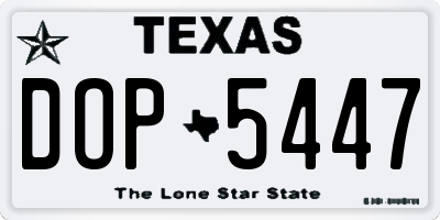 TX license plate DOP5447