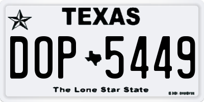 TX license plate DOP5449