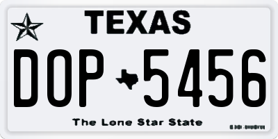 TX license plate DOP5456