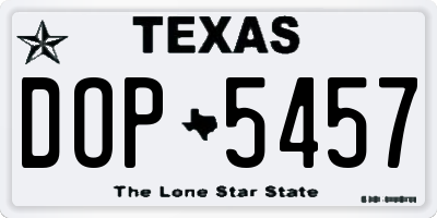 TX license plate DOP5457