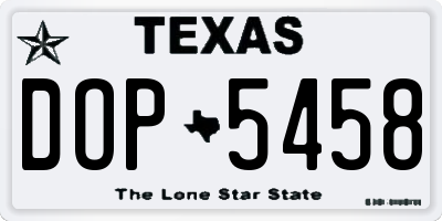 TX license plate DOP5458