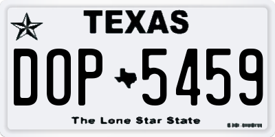 TX license plate DOP5459