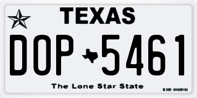 TX license plate DOP5461