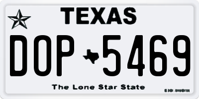 TX license plate DOP5469
