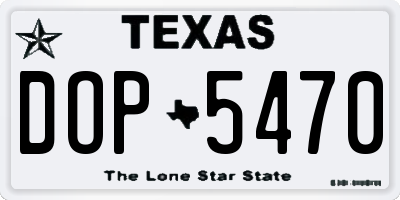 TX license plate DOP5470