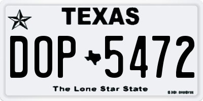 TX license plate DOP5472