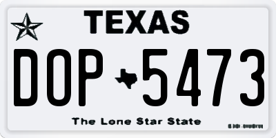 TX license plate DOP5473