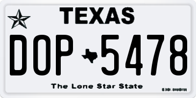 TX license plate DOP5478