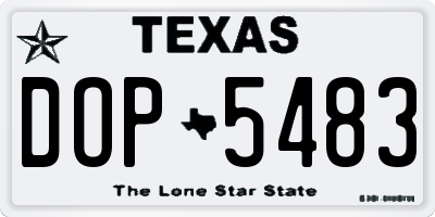 TX license plate DOP5483