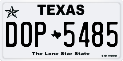 TX license plate DOP5485