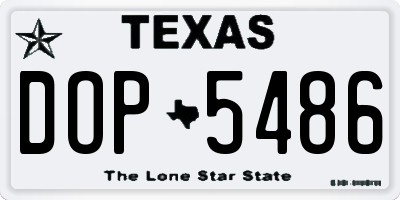 TX license plate DOP5486