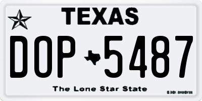 TX license plate DOP5487