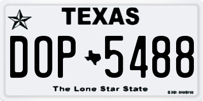 TX license plate DOP5488
