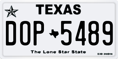 TX license plate DOP5489