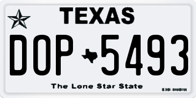 TX license plate DOP5493