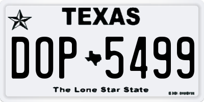 TX license plate DOP5499