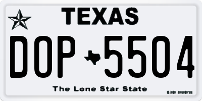TX license plate DOP5504
