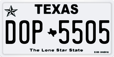 TX license plate DOP5505