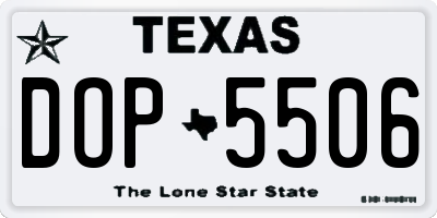TX license plate DOP5506
