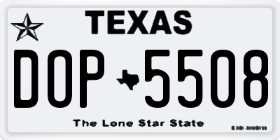 TX license plate DOP5508