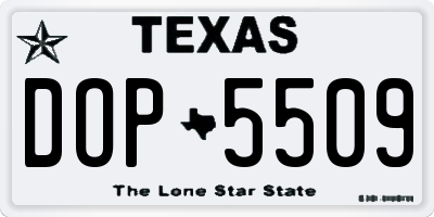 TX license plate DOP5509