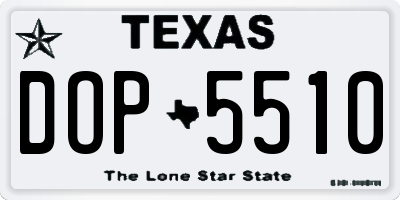TX license plate DOP5510