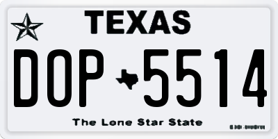 TX license plate DOP5514