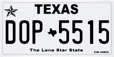 TX license plate DOP5515