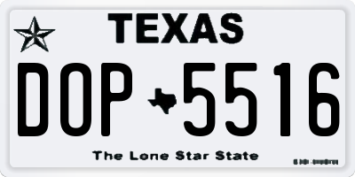 TX license plate DOP5516