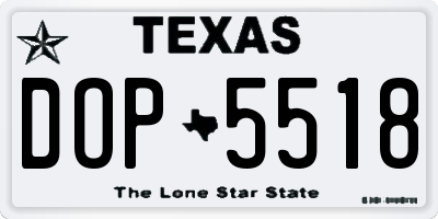 TX license plate DOP5518