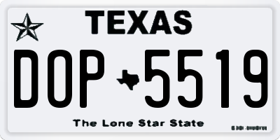 TX license plate DOP5519
