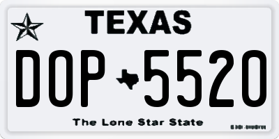 TX license plate DOP5520