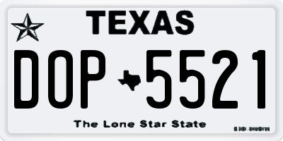 TX license plate DOP5521