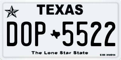 TX license plate DOP5522