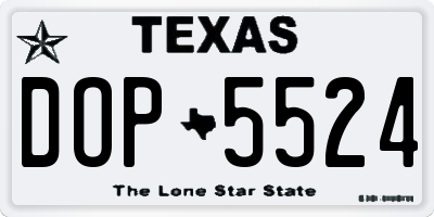 TX license plate DOP5524