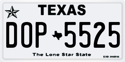 TX license plate DOP5525
