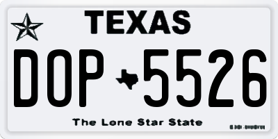 TX license plate DOP5526