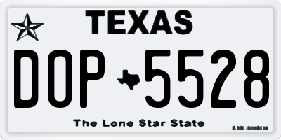 TX license plate DOP5528