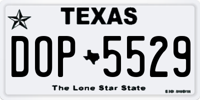 TX license plate DOP5529