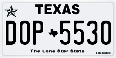 TX license plate DOP5530