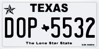 TX license plate DOP5532