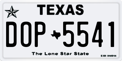 TX license plate DOP5541