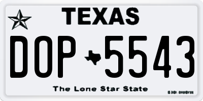 TX license plate DOP5543